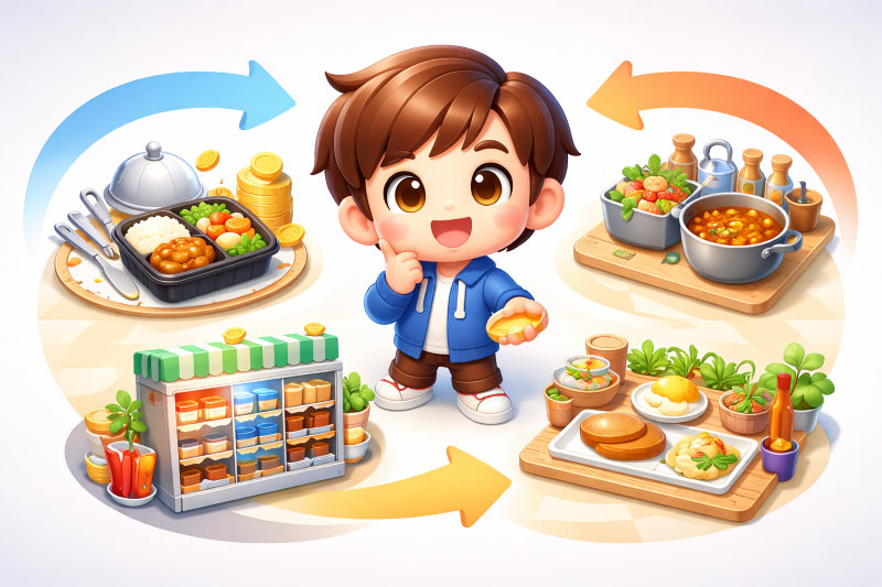 ミールズの料金を外食・コンビニ・自炊と比較して考える